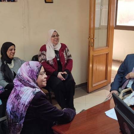 Receiving the technical support team at the Quality Assurance Department at Alexandria University